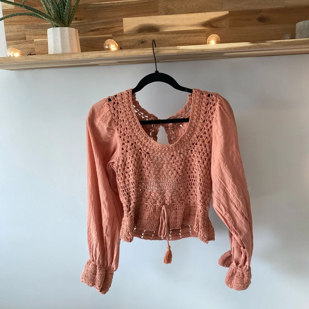 Free People Megan Crochet Top